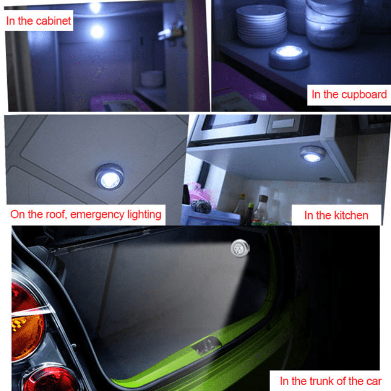5-Pack Touch Activated LED Lamps - Cordless AA Battery Operated - Ideal For Closet, Under Cabinet & Kitchen Wall - Durable, Energy-Saving Night Lights