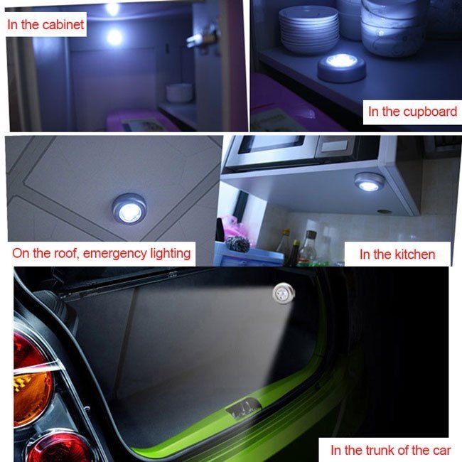 5-Pack Touch Activated LED Lamps - Cordless AA Battery Operated - Ideal For Closet, Under Cabinet & Kitchen Wall - Durable, Energy-Saving Night Lights
