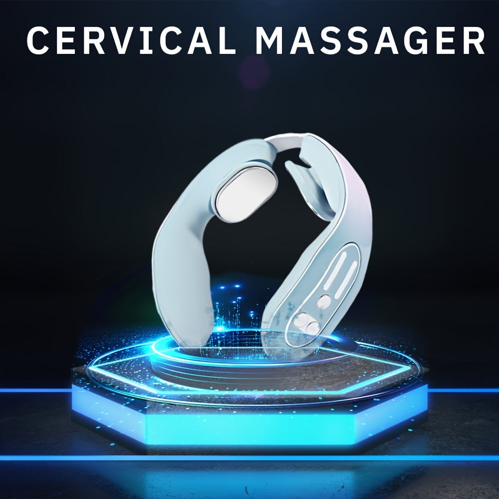 Experience Total Relaxation with this Intelligent Heated Neck Massager - Reduces Fat & Wrinkles, Soothes Muscles for Men & Women