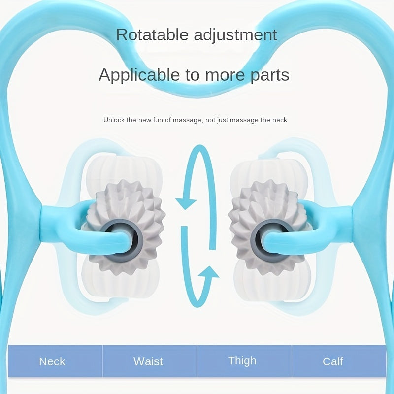1pc Neck Massager Roller Massager, Handheld Shoulder Massager Tool With 6 Balls, Suitable For Legs, Waist, Neck And Shoulder Relaxer