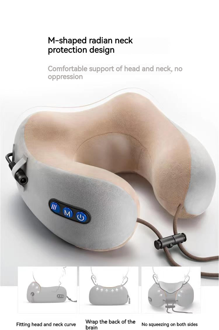 Electric Neck Massager, U-shaped Massage Pillow Cervical And Neck Massager With Durable Memory Sponge, Massage Pillow With Heat, Deep Tissue Kneading For Relax Airplane Car Travel Office Home Gift