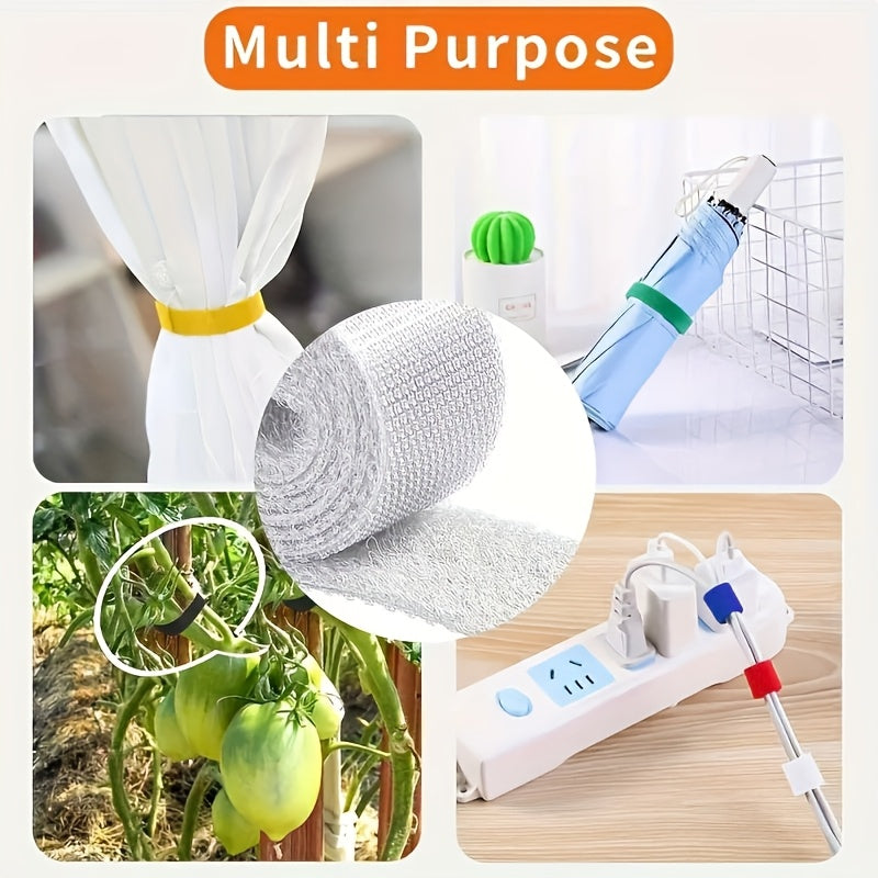Adjustable Magic Tape Strip - Ideal for Cable Organization, Plant Securing & Household Tasks, Durable Material, Versatile Use, Gray, Cable Organizers for Cords