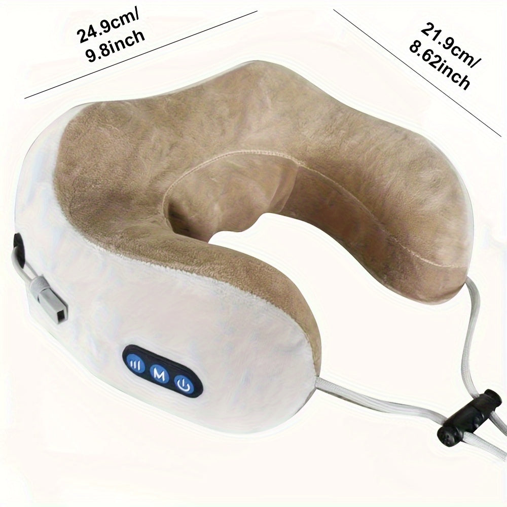Relaxing U-Shaped Neck Massager Pillow with Heat, Deep Tissue Kneading, Durable Memory Sponge for Airplane, Car, Office, Home, Holiday Gift, Mother's Day Gift