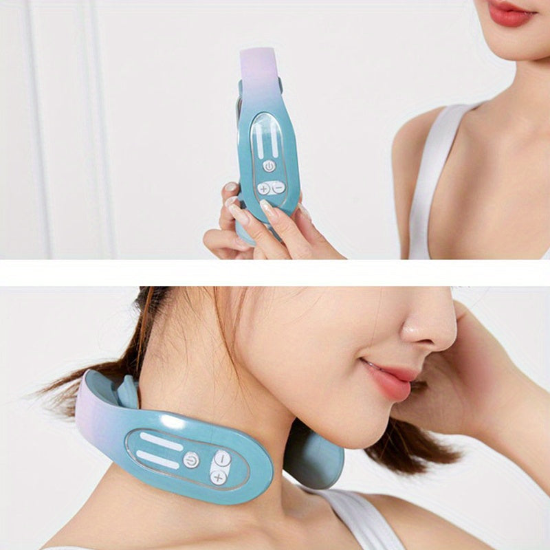 Experience Total Relaxation with this Intelligent Heated Neck Massager - Reduces Fat & Wrinkles, Soothes Muscles for Men & Women