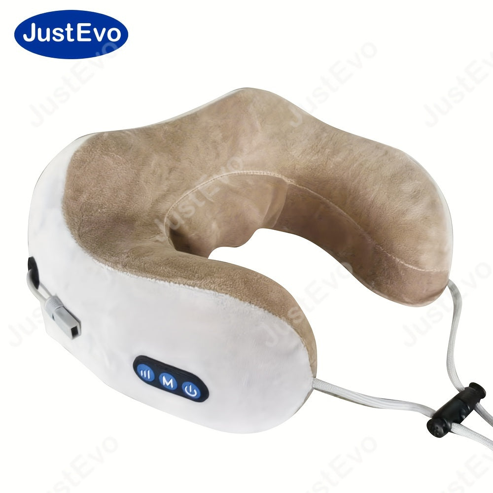 JustEvo U-Shaped Electric Neck Massager - USB Rechargeable, Hypoallergenic with Durable Memory Foam for Relaxation - Ideal for Home, Office, and Travel