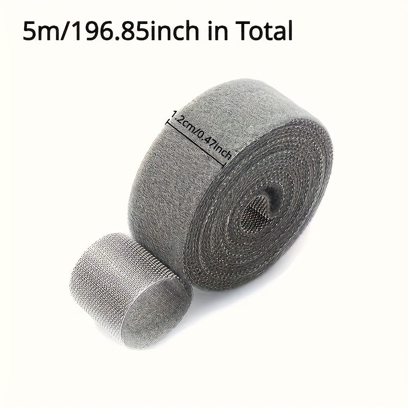 Adjustable Magic Tape Strip - Ideal for Cable Organization, Plant Securing & Household Tasks, Durable Material, Versatile Use, Gray, Cable Organizers for Cords