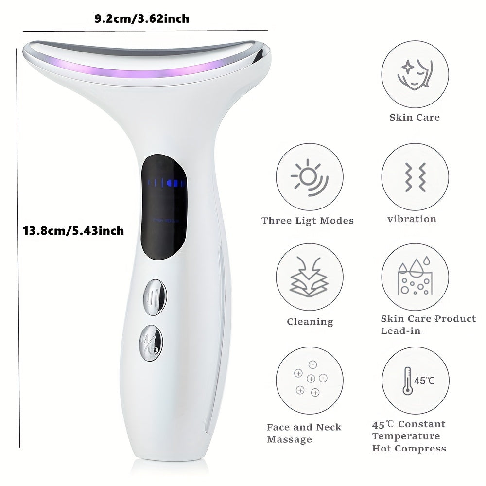 Neck Face Beauty Device, 3-Mode Face And Neck Massager, Portable Skin Care Facial Massager Device For Women And Men