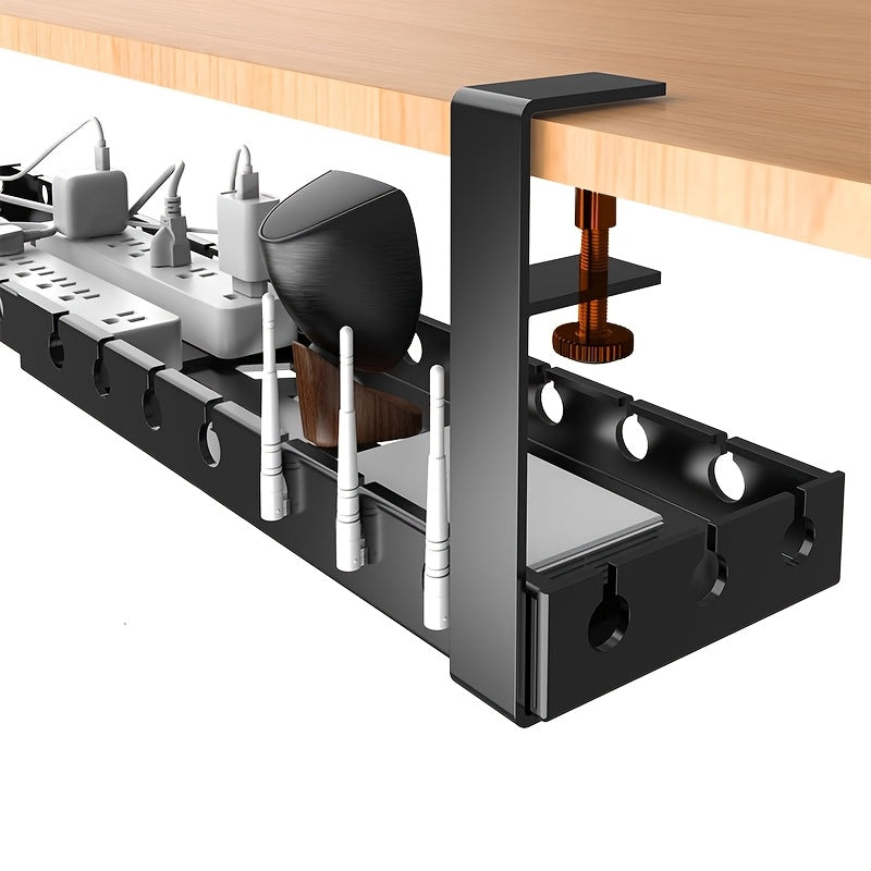 Cable Management Tray Under The Desk, Designed for Organizing Power Strips, Cable Ties, Wall-Mounted Hidden Cable Channels, Adjustable Wire Shelves, Desk Cable Management Boxes, Router And Data Cable Holders, Cable Management