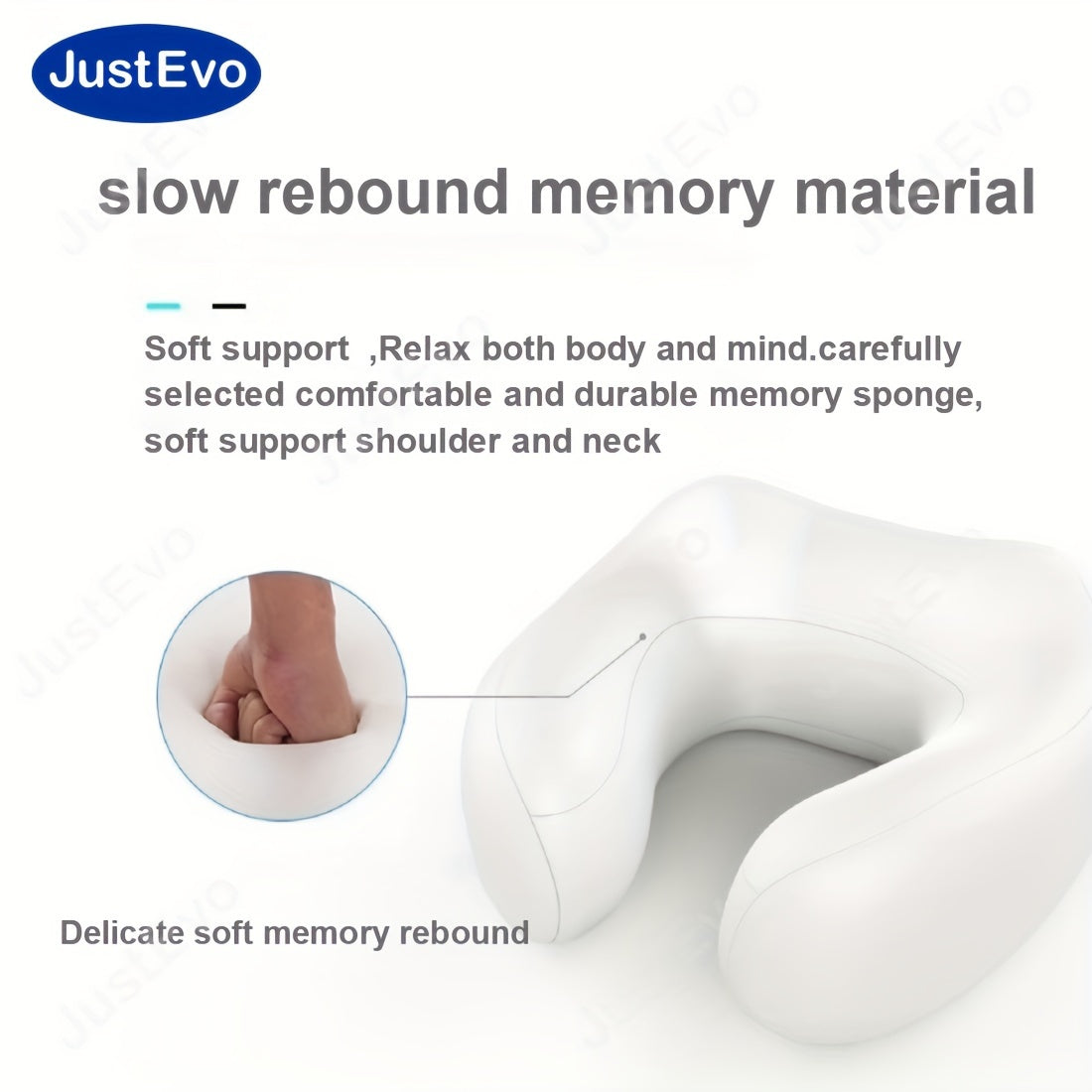 JustEvo U-Shaped Electric Neck Massager - USB Rechargeable, Hypoallergenic with Durable Memory Foam for Relaxation - Ideal for Home, Office, and Travel