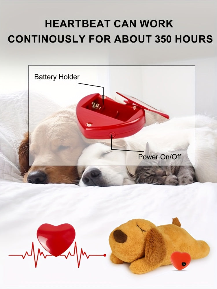 [NPET Puppy Heartbeat Toy] NPET Puppy Heartbeat Dog Toy | PP Stuffed Pet Plush Toy Great for Dog Sleep Aids Suitable for Small Medium And Large Dogs - Battery Is Not Included