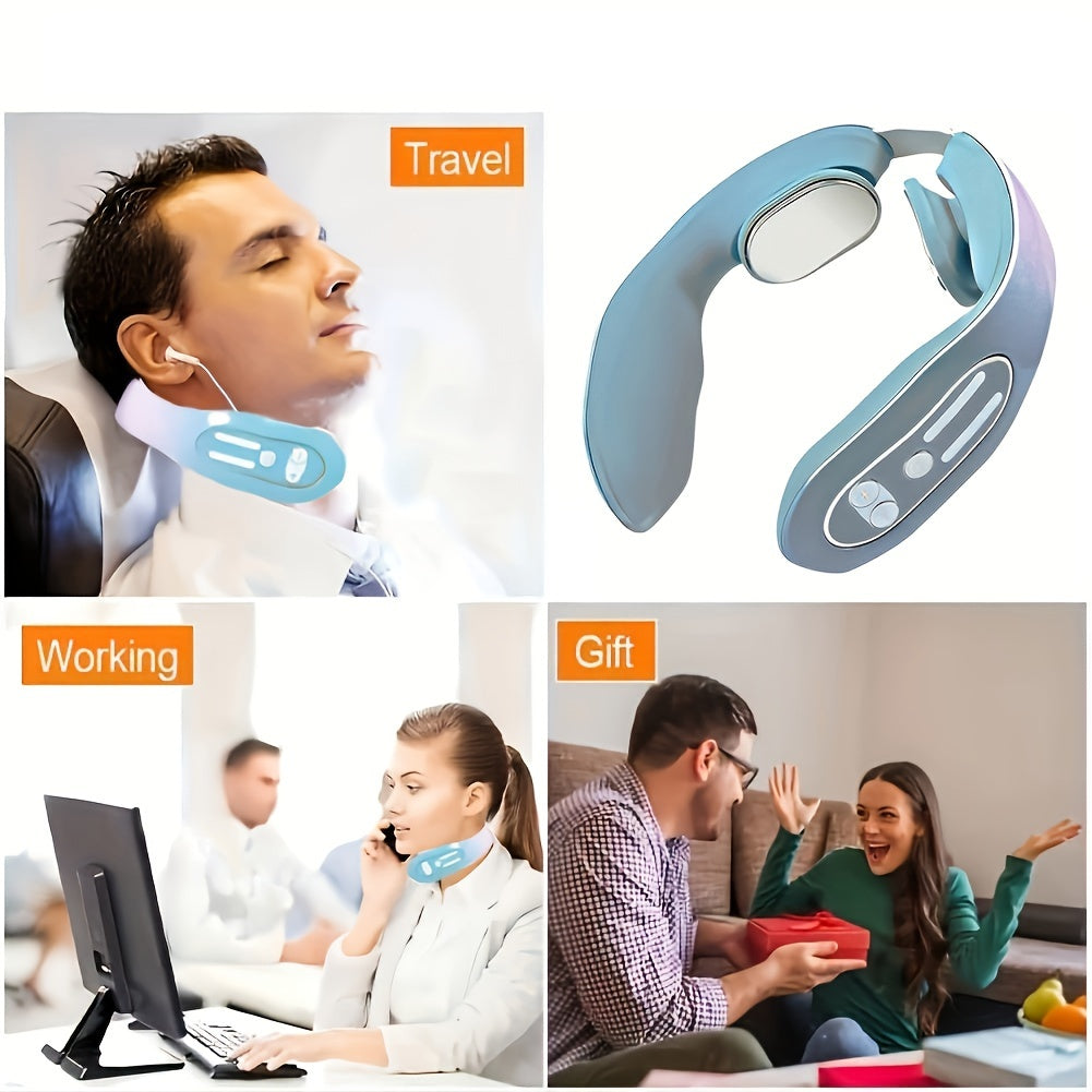 Experience Total Relaxation with this Intelligent Heated Neck Massager - Reduces Fat & Wrinkles, Soothes Muscles for Men & Women