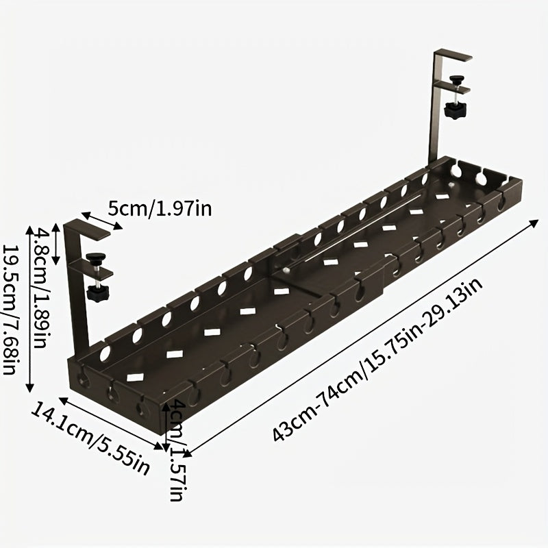 Cable Management Tray Under The Desk, Designed for Organizing Power Strips, Cable Ties, Wall-Mounted Hidden Cable Channels, Adjustable Wire Shelves, Desk Cable Management Boxes, Router And Data Cable Holders, Cable Management