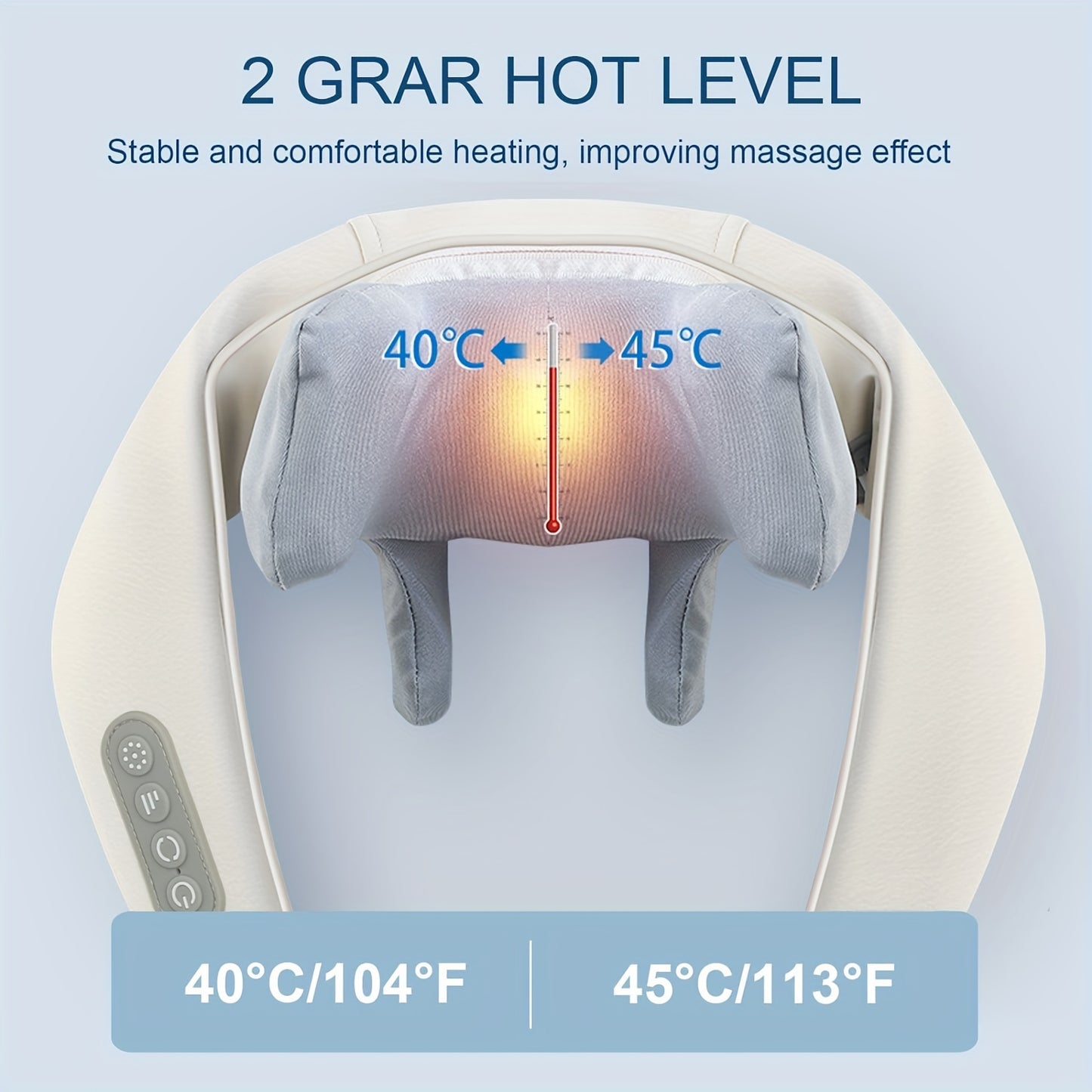 3D Kneading Neck Massager Pillow with Therapeutic Heat - Rechargeable & Cordless for Deep Tissue Relief - Targets Neck, Back, Shoulder & Leg Muscles - Perfect for Home Relaxation