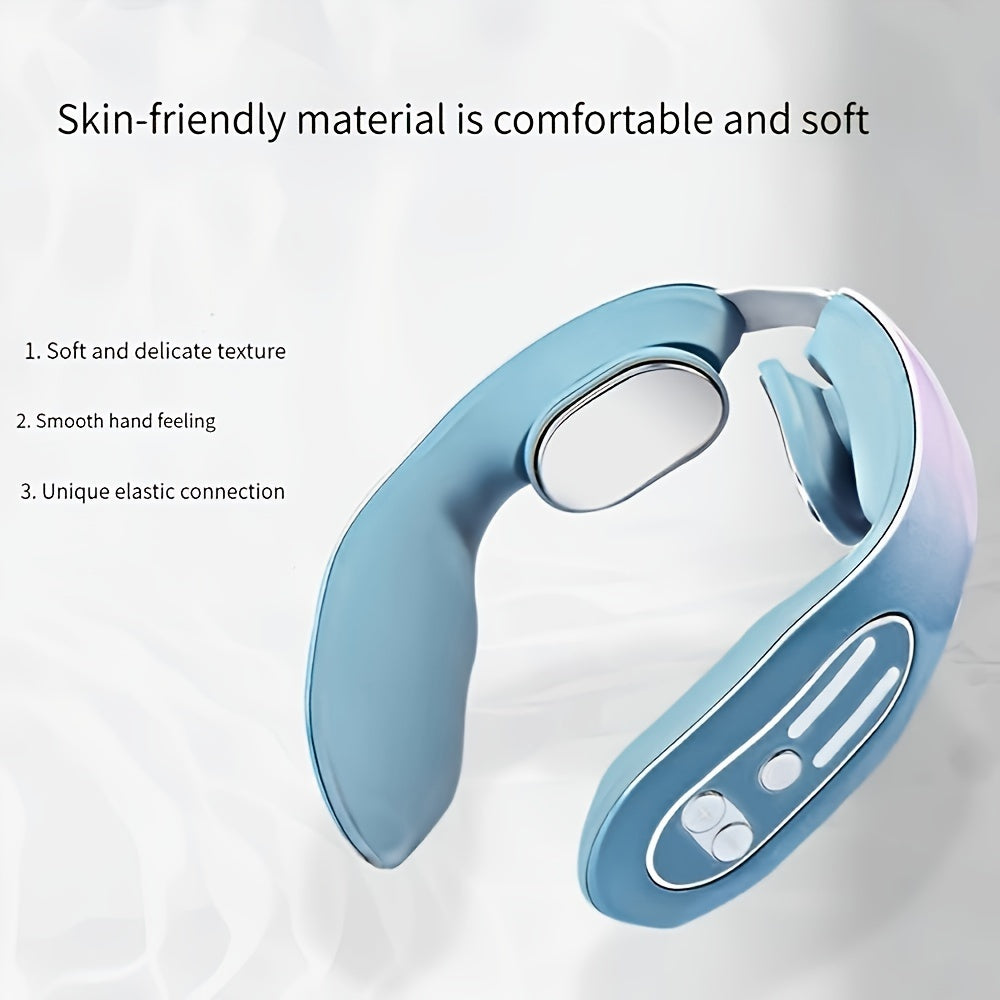 Experience Total Relaxation with this Intelligent Heated Neck Massager - Reduces Fat & Wrinkles, Soothes Muscles for Men & Women