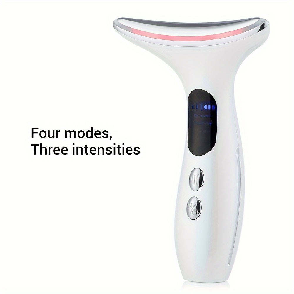 Neck Face Beauty Device, 3-Mode Face And Neck Massager, Portable Skin Care Facial Massager Device For Women And Men