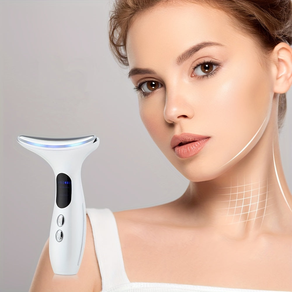 Neck Face Beauty Device, 3-Mode Face And Neck Massager, Portable Skin Care Facial Massager Device For Women And Men
