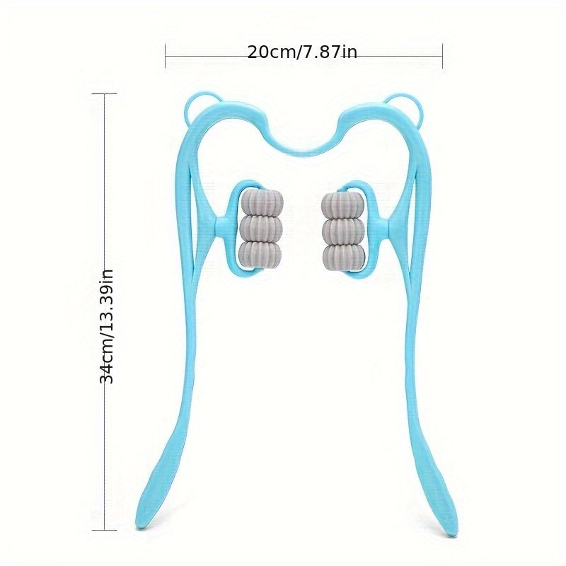 1pc Neck Massager Roller Massager, Handheld Shoulder Massager Tool With 6 Balls, Suitable For Legs, Waist, Neck And Shoulder Relaxer