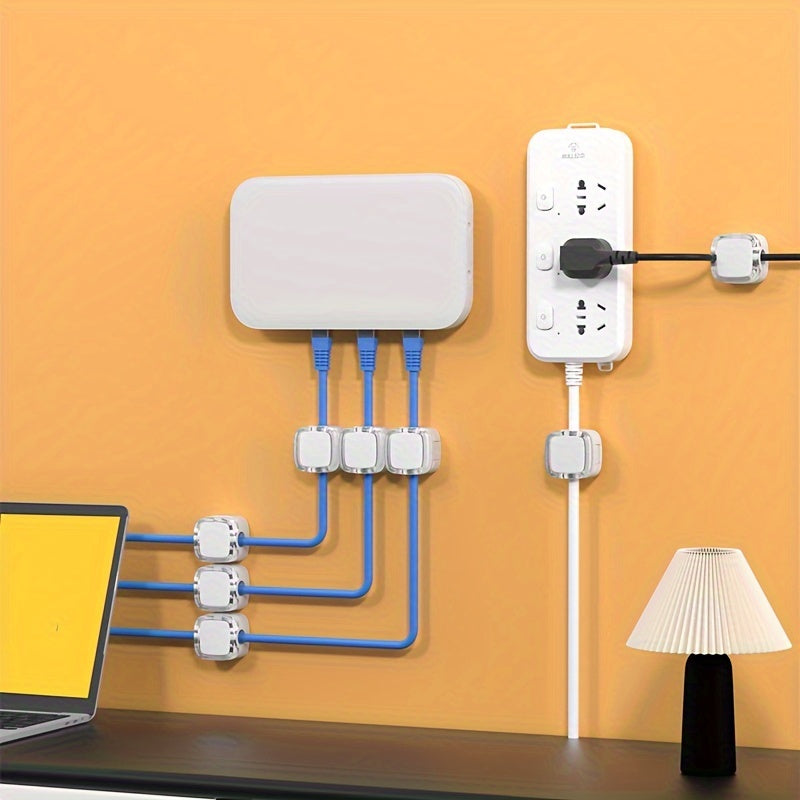 3-Pack Adhesive Cable Organizers For Desk And Wall - No-Drill, Stick-On Cord Management Clips For Data, Earphone & Electrical Wires