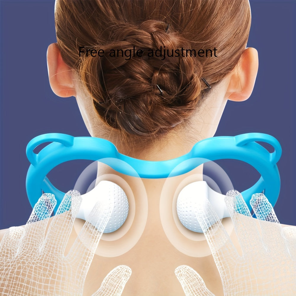 1pc Neck Massager Roller Massager, Handheld Shoulder Massager Tool With 6 Balls, Suitable For Legs, Waist, Neck And Shoulder Relaxer