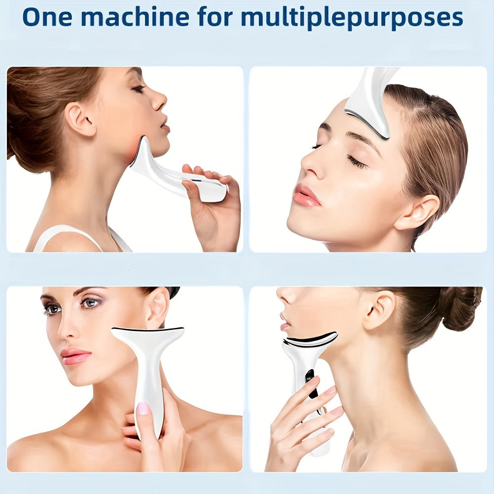 Neck Face Beauty Device, 3-Mode Face And Neck Massager, Portable Skin Care Facial Massager Device For Women And Men